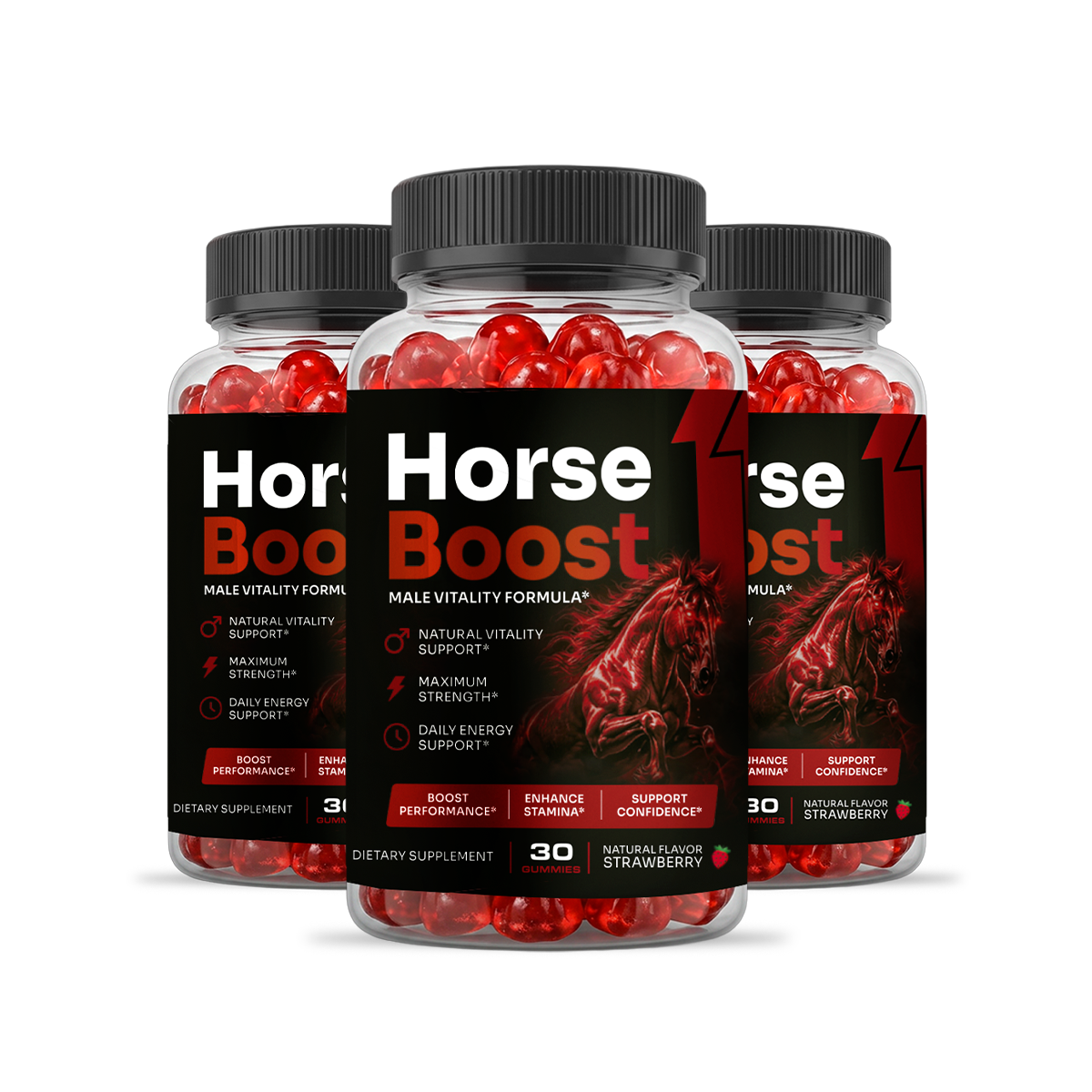 Horse Boost male vitality gummies three-bottle pack